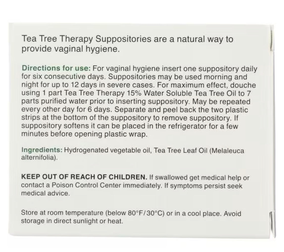 Tea Tree Therapy, Suppositories with Tea Tree Oil