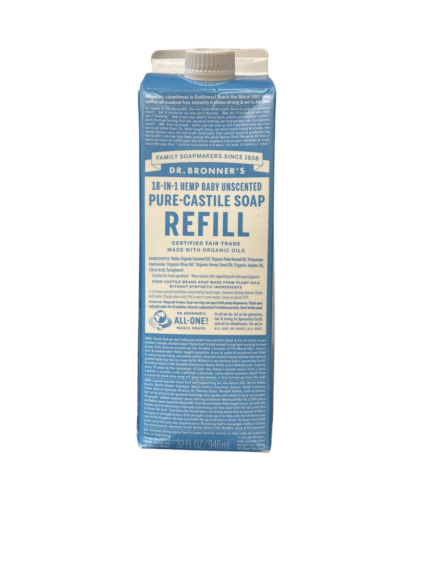 Unscented 1-IN-18 Pure Castile Soap