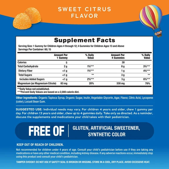 CALM Kids Gummies Sweet Citrus Flavor, 60 Gummies