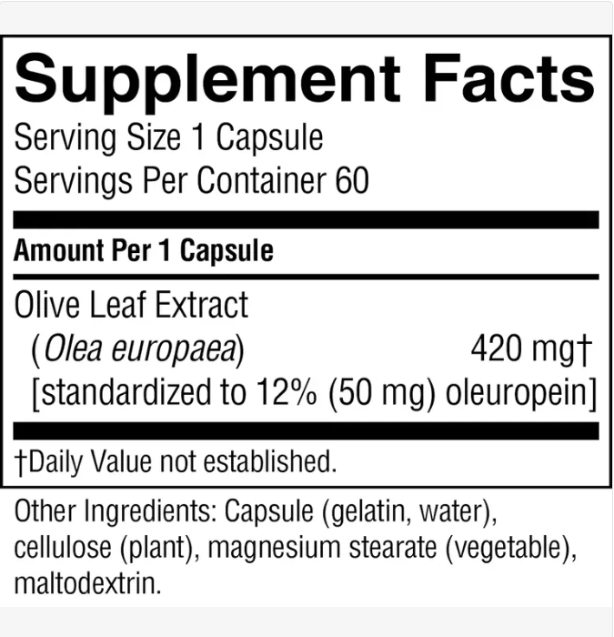 Olive Leaf Extract 60 Veg Capsules
