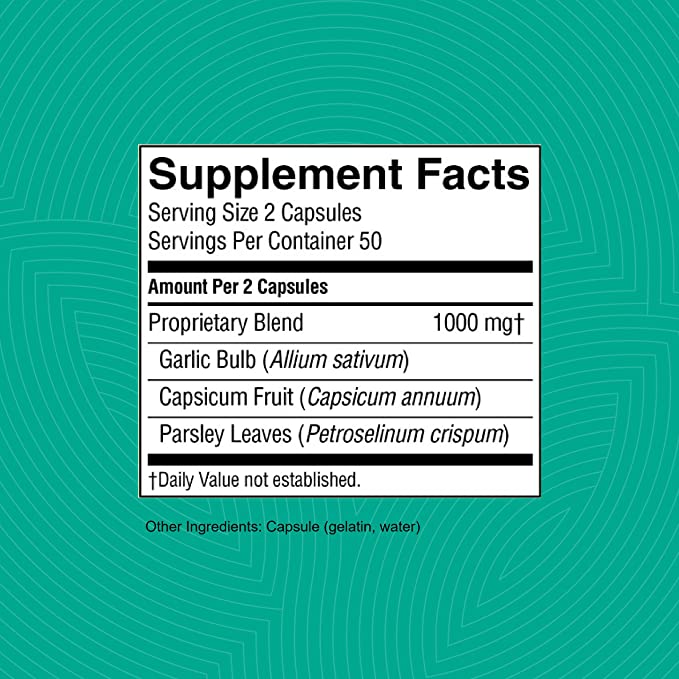 Natures Sunshine: Capsicum & Garlic w/ Parsley (100 Capsules)