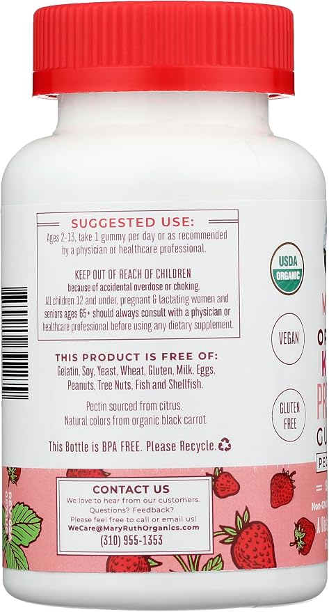 Organic Kids Probiotic Gummies - 60 gummies (Strawberry)