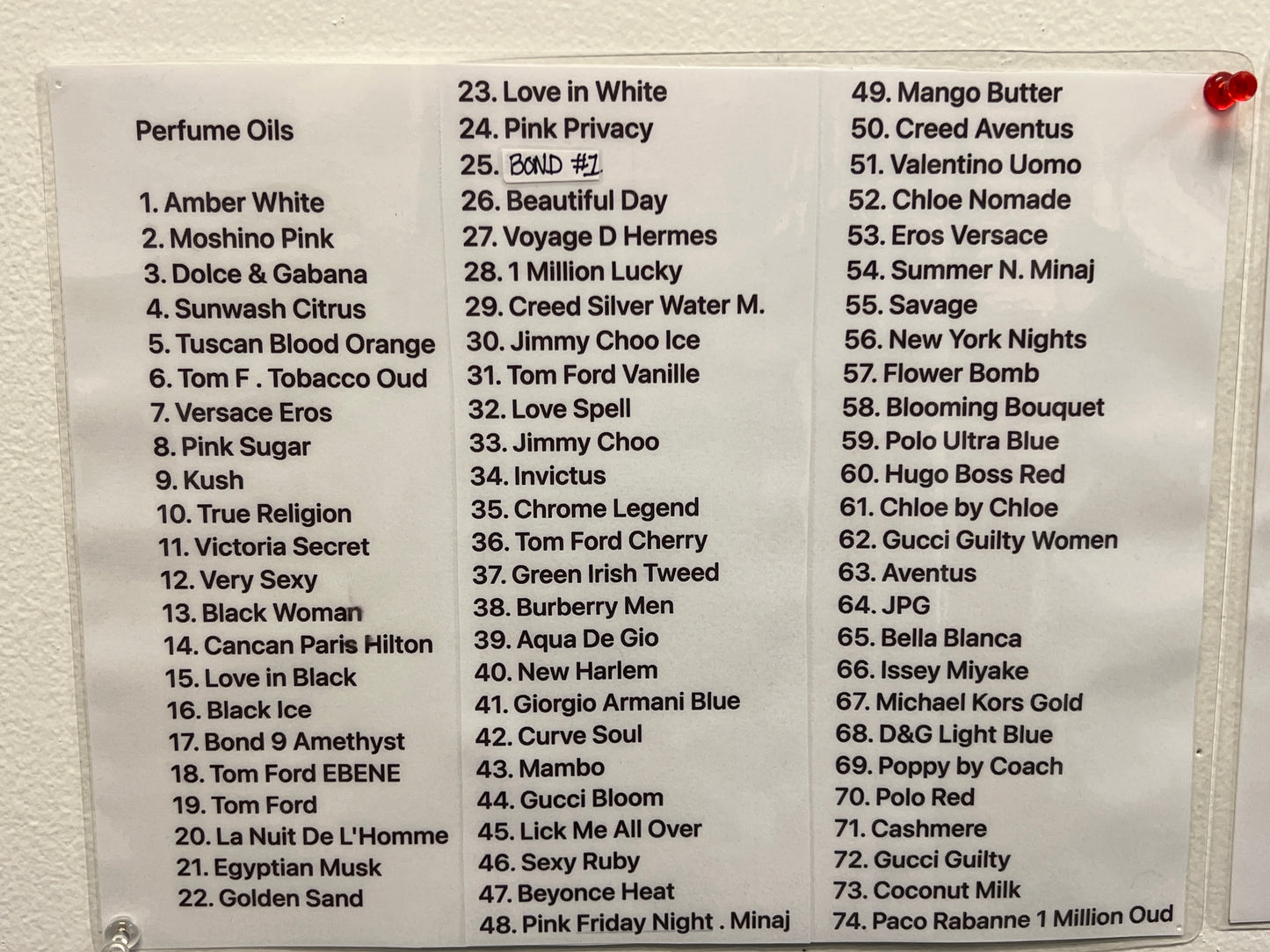 Perfume Oils 102-120/ Imported Oils