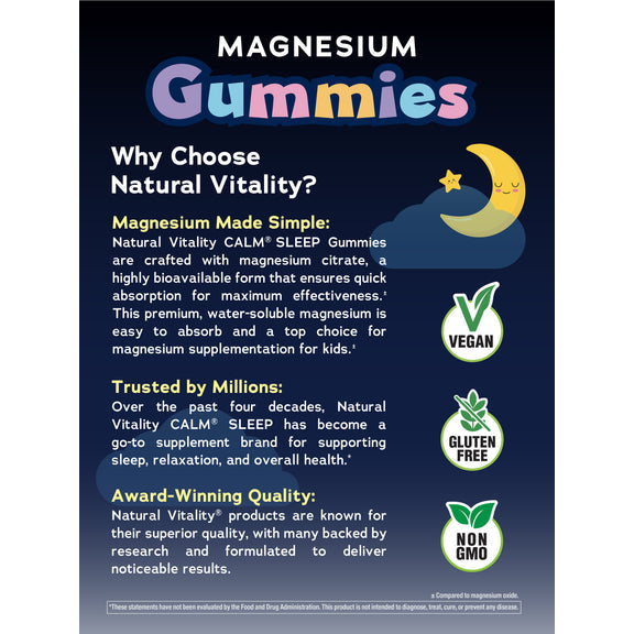 CALM Kids Sleep with Melatonin Gummies Berry Flavor, 60 Tasty Gummies
